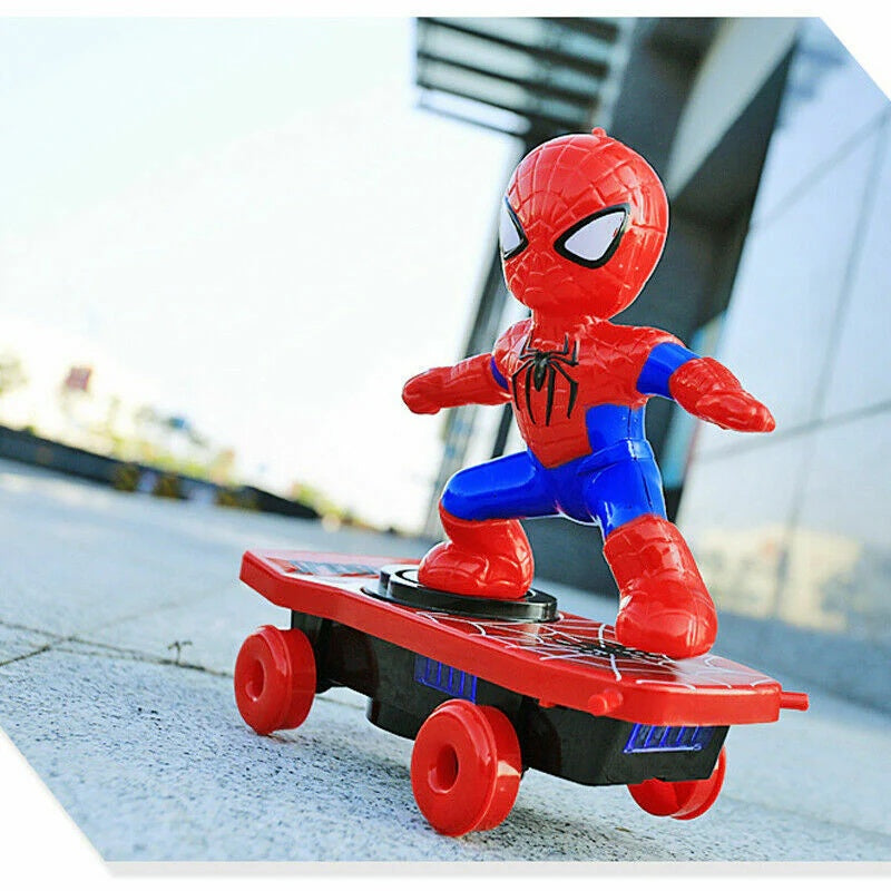 Spiderman Stunt Skateboard Cart Style Toy