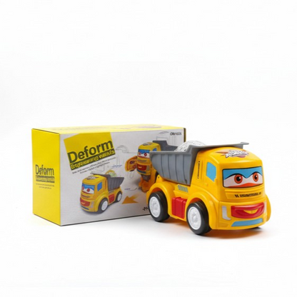 2 in 1 Converting Robot to Car Toy with 3D Lights and Music Truck Toy for Kids Boys