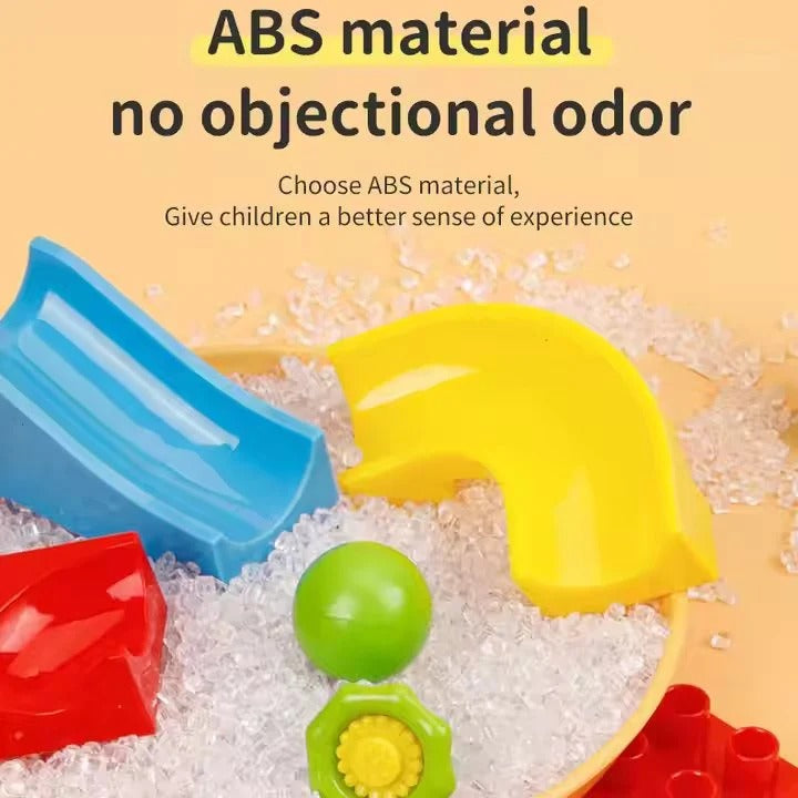 64 PCS Slideway Educational Building Blocks for Kids | STEM Marble Track Construction & Learning Toy