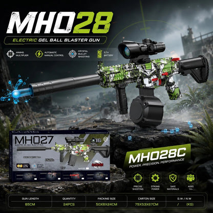 2-in-1 Electric Water Orbeez Gel Blaster Gun with Scope | Rechargeable Automatic Shooting Toy Gun