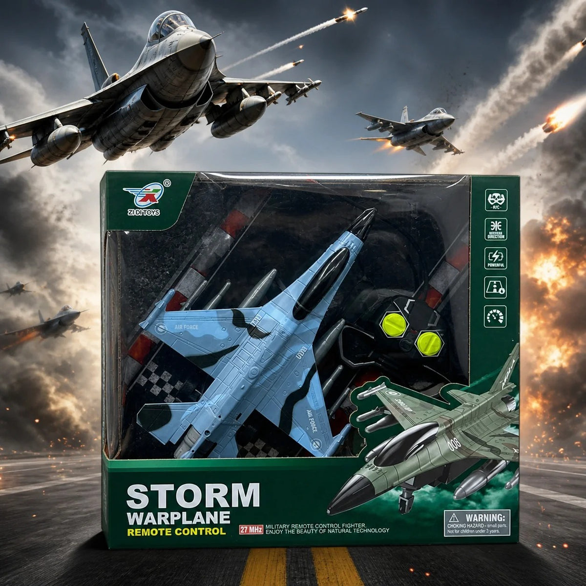 RC Fighter Jet Remote Control Warplane Toy for Kids | Realistic Storm Aircraft with 27MHz Remote & Smooth Movement