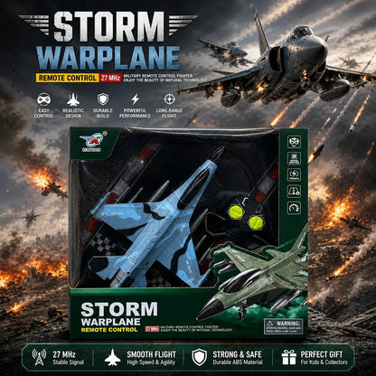 RC Fighter Jet Remote Control Warplane Toy for Kids | Realistic Storm Aircraft with 27MHz Remote & Smooth Movement