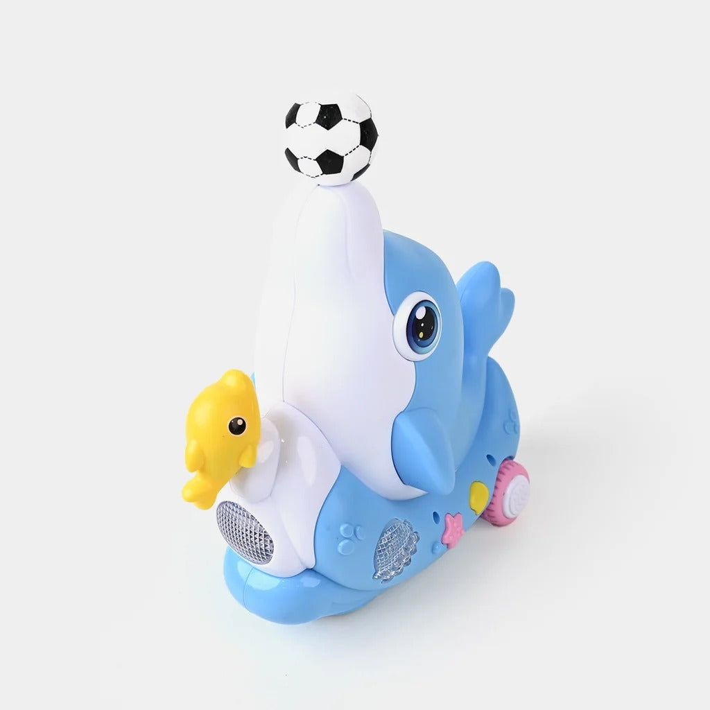Dolphin Light & Music Toy with Wheels | Battery Operated Interactive Musical Toy for Kids
