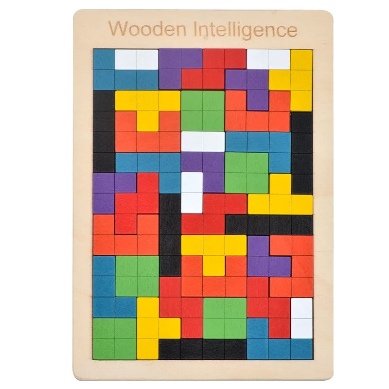 Colorful Wooden Tangram Puzzle for Kids | 17+ Piece Educational Brain and Shape Learning Toy