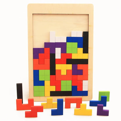 Colorful Wooden Tangram Puzzle for Kids | 17+ Piece Educational Brain and Shape Learning Toy