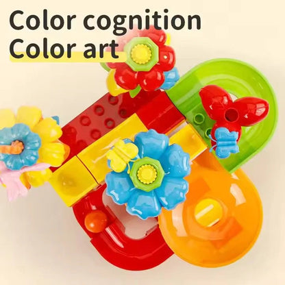 64 PCS Slideway Educational Building Blocks for Kids | STEM Marble Track Construction & Learning Toy