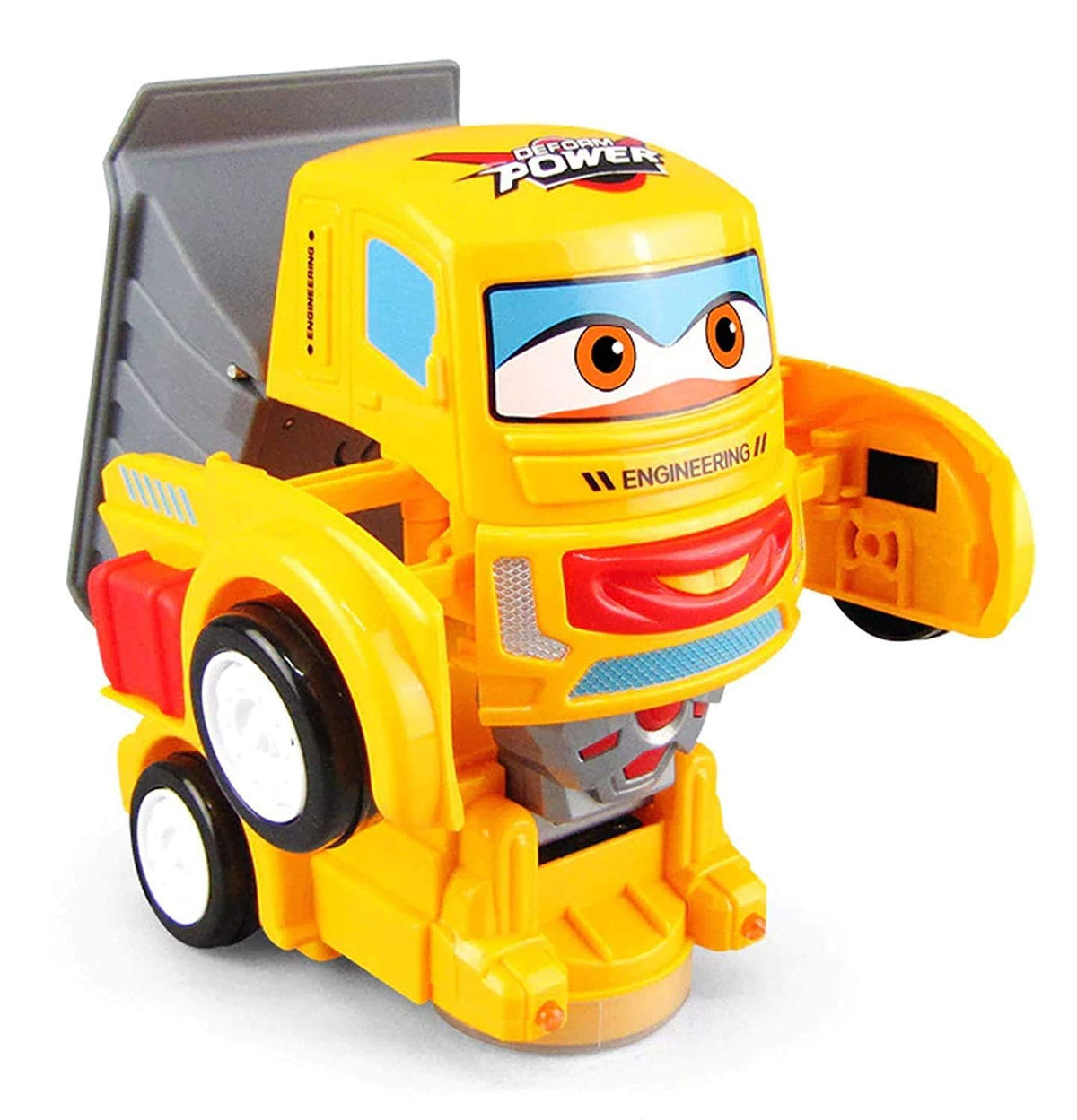2 in 1 Converting Robot to Car Toy with 3D Lights and Music Truck Toy for Kids Boys